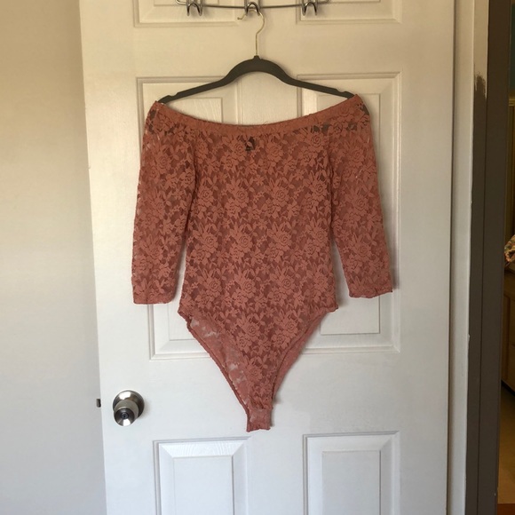 Forever 21 Tops - Forever 21 - Soft Pink Lace Bodysuit